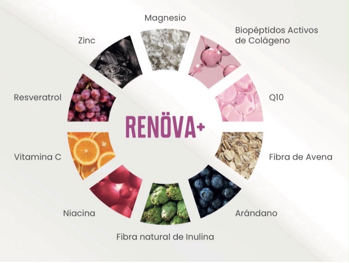 Renova +Biopeptidos de colágeno, sabor Berries | Tu belleza y bienestar desde adentro